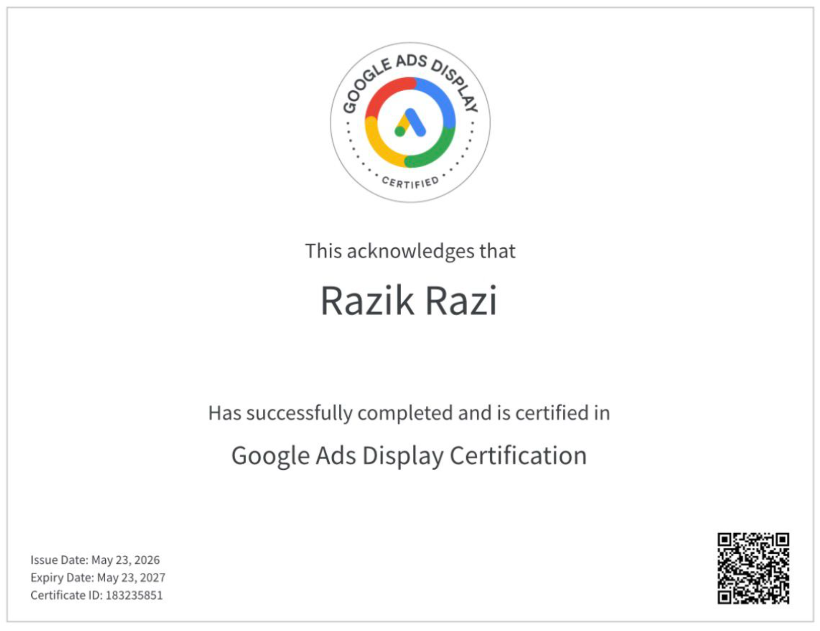 Google Ads Display Certification